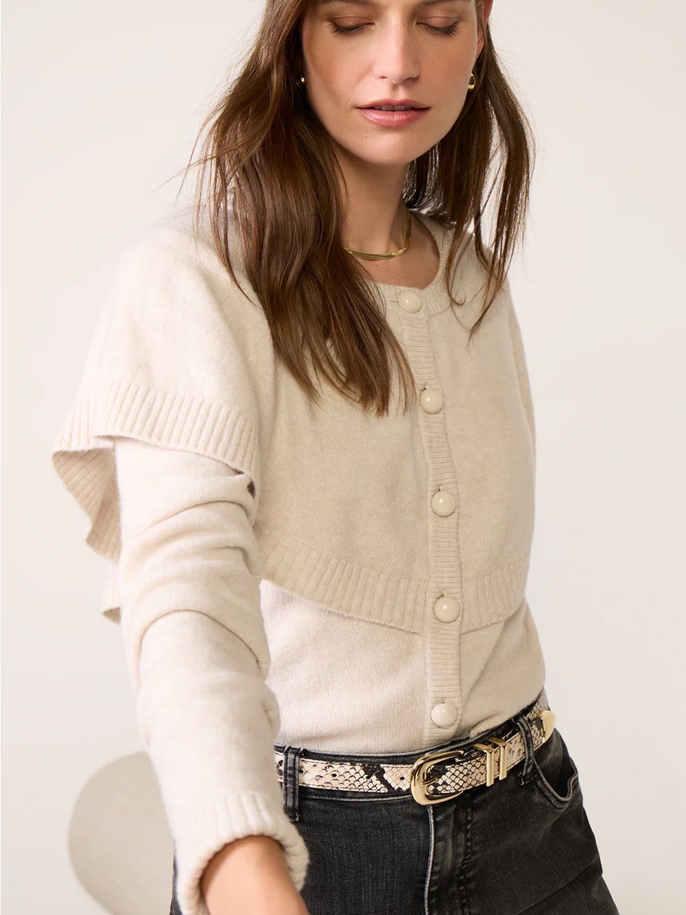 Cream Cape Cardigan